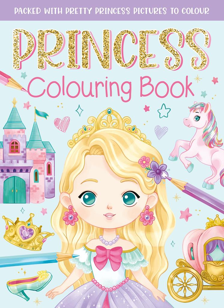 Princess Colouring Book with 36 pages of royal illustrations