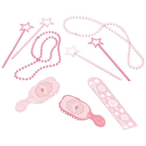 Princess for a Day Favour Pack – 24 pieces: hairbrushes, necklaces, rulers and wands