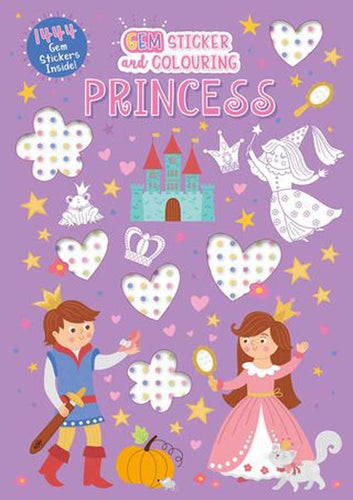Princess Gem Sticker & Colouring Book front view - Anilas UK