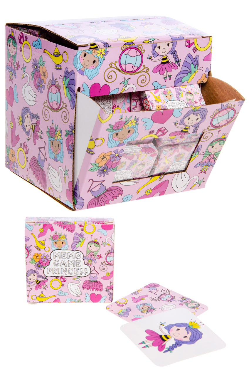 Close-up of princess-themed memory cards from Mini Memo Game