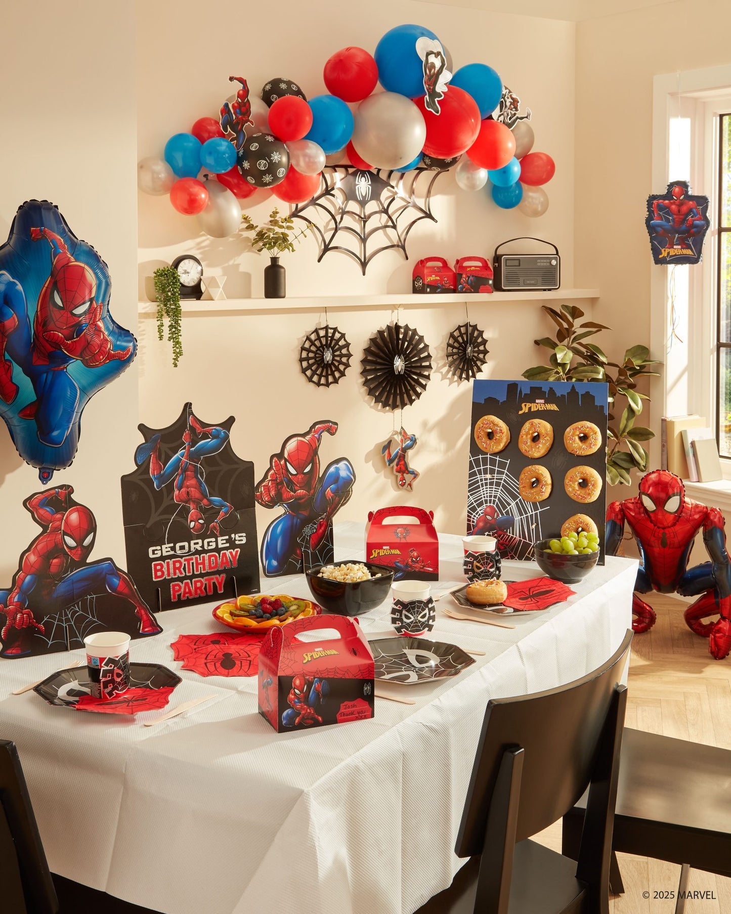 Spider-Man World Of Webs Personalised Birthday Party Table Prop Set
