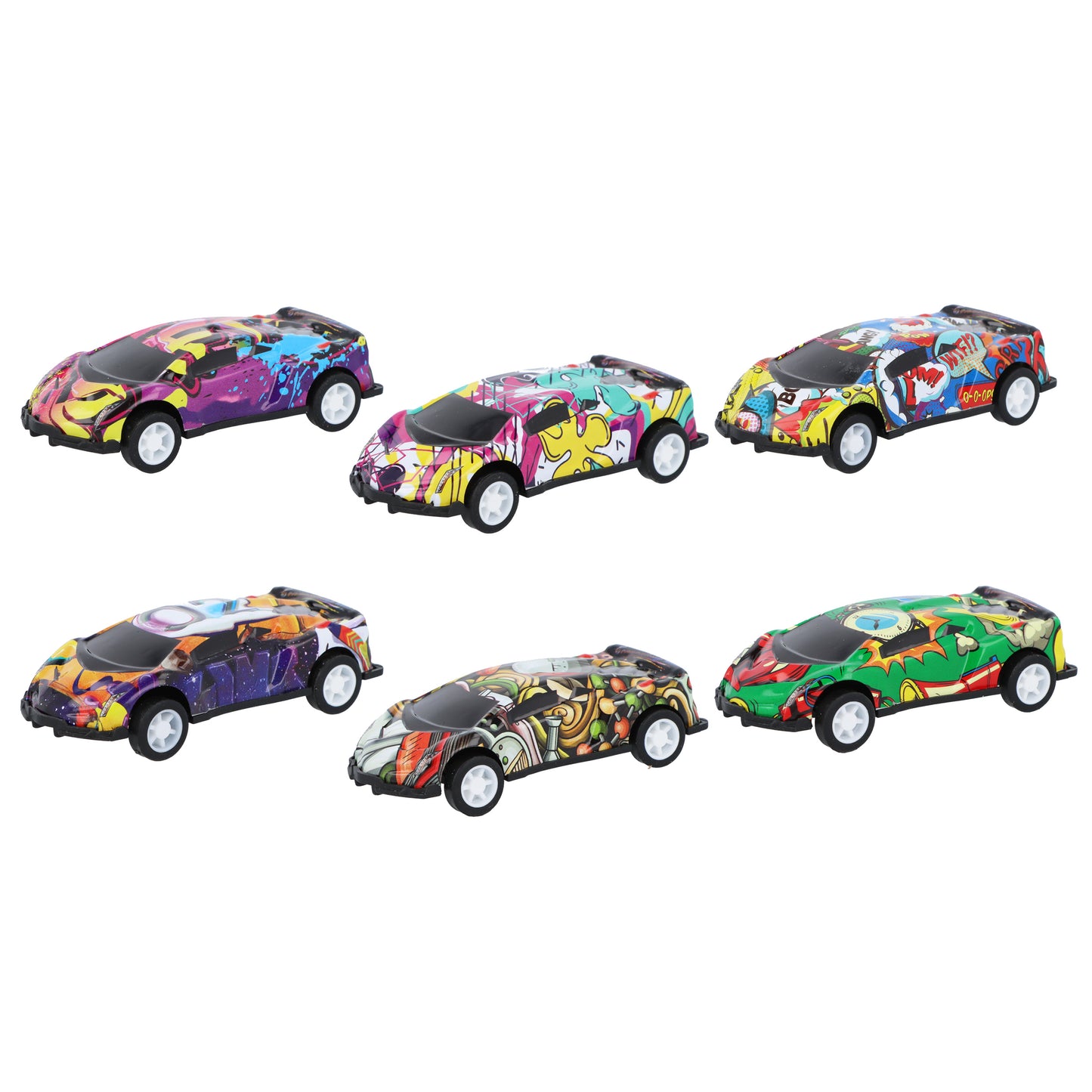 Pull-Back Graffiti Die Cast Car 7cm in assorted designs