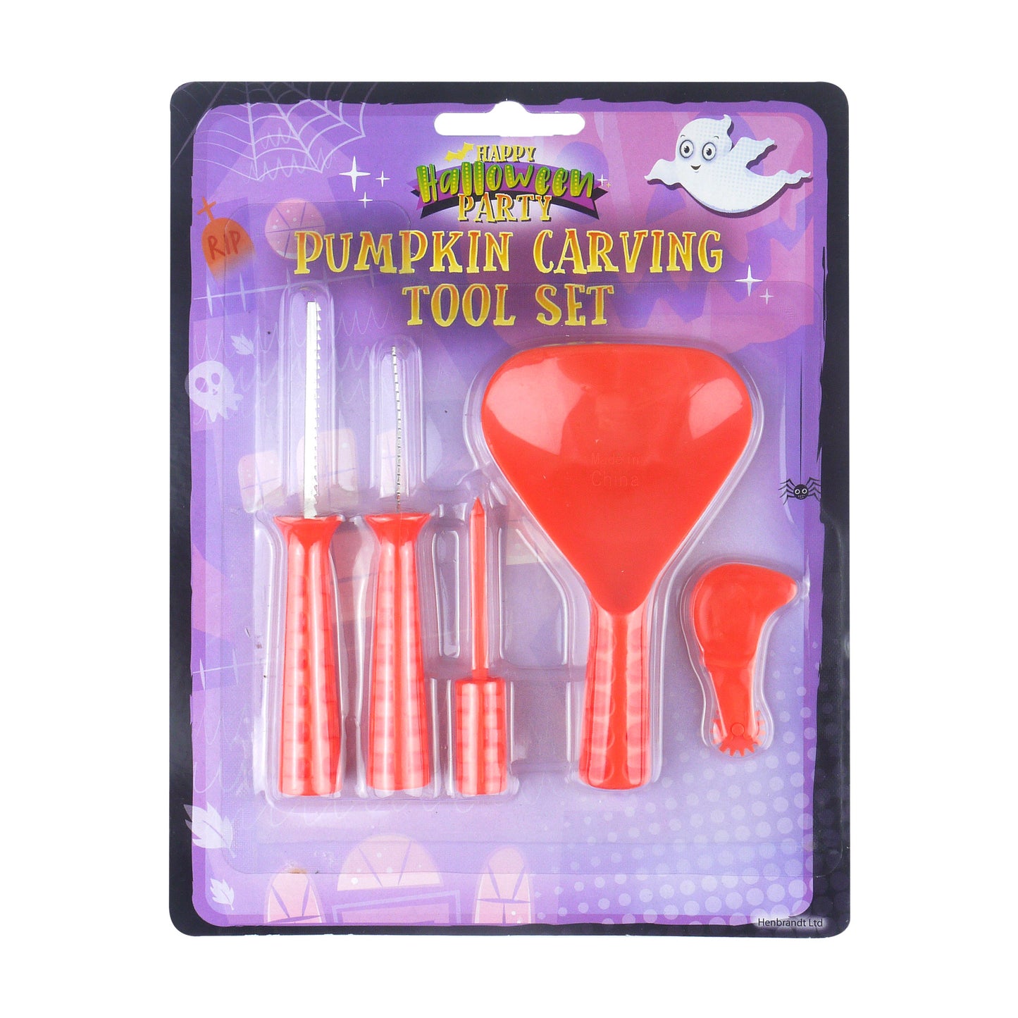 5-Piece Pumpkin Carving Tool Set, Halloween Jack-o'-lantern Kit