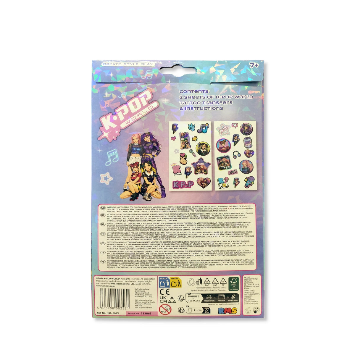 K-Pop Children's Temporary Tattoos
