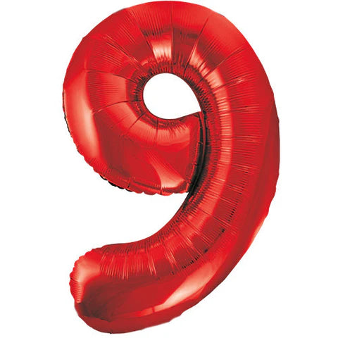 Red Number 9 Jumbo Foil Balloon 86 cm