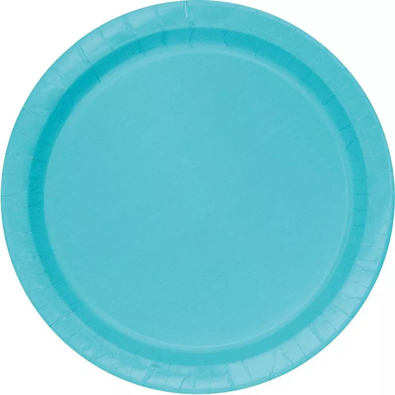 Terrific Teal Paper Plates - 21.9cm (Pack of 8) - Anilas UK