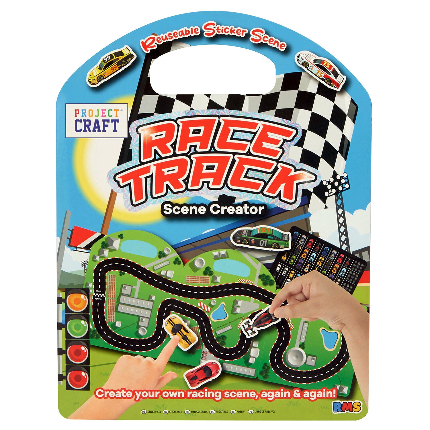 Reusable Sticker Book, Race Track Theme Front, Kids’ Sticker Fun