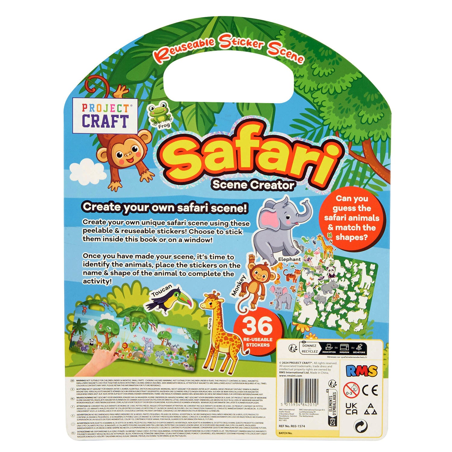 Reusable Sticker Book, Safari Theme Back, Kids’ Activity Book