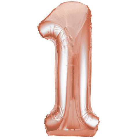 Rose Gold Number 1 Jumbo Foil Balloon 86 cm