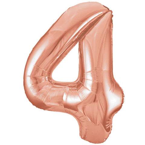Rose Gold No.4 Jumbo Foil Balloon 86 cm