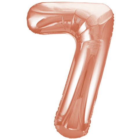 Rose Gold No.7 Jumbo Foil Balloon 86 cm