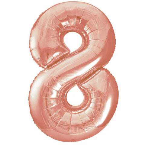 Rose Gold No.8 Jumbo Foil Balloon 86 cm