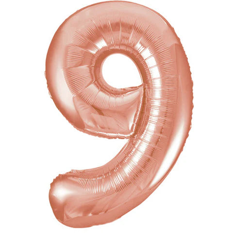 Rose Gold No.9 Jumbo Foil Balloon 86 cm