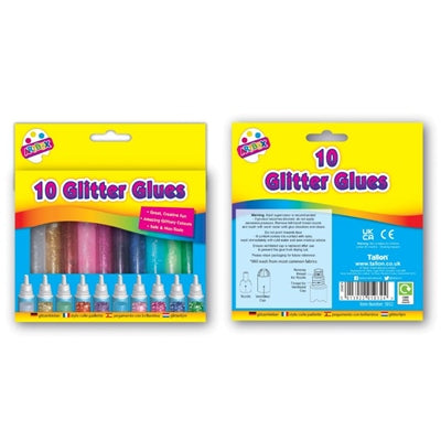 Assorted Colour Glitter Glue Pens (Pack of 10) - Anilas UK
