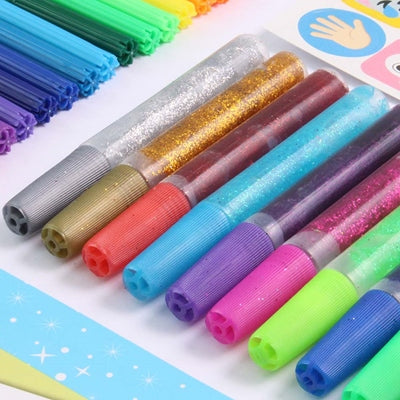 Assorted Colour Glitter Glue Pens (Pack of 10) - Anilas UK