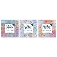 
              Anilas Relax Set of 3 Floral, Animal and Pattern Themed Colouring Books With Pencils
            