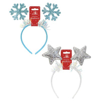 Christmas Plush Star and Snowflake Sparkly Headbands - Anilas UK