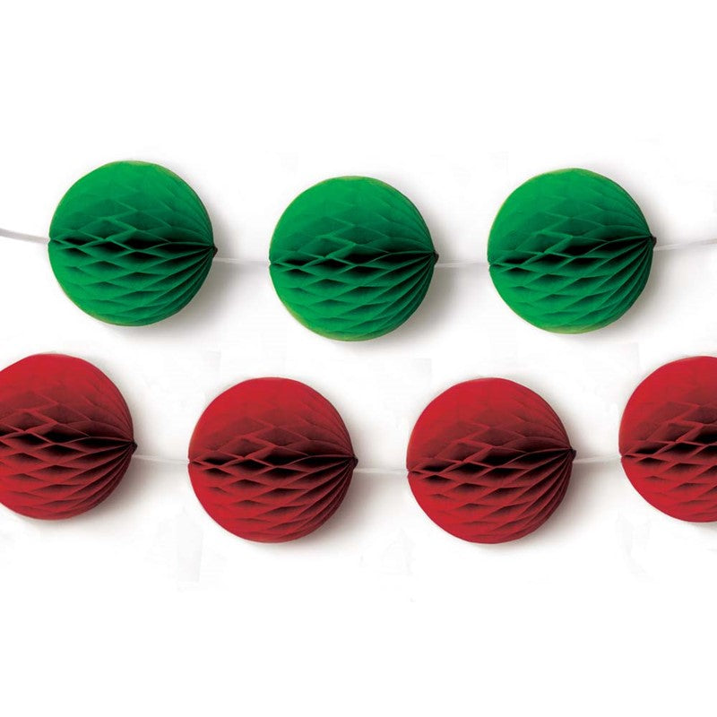 Pack of 2 Christmas Paper Honeycomb Garlands Decoration - Anilas UK