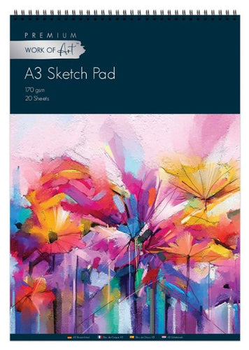 A3 Artists Easynote Sketch Pad - Stationery Premium Paper 170g Drawing Book - Anilas UK
