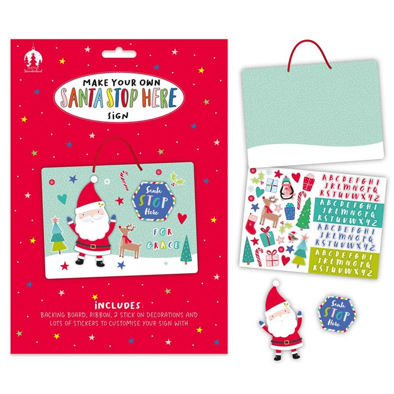 Make Your Own Santa Stop Here Sign - Anilas UK