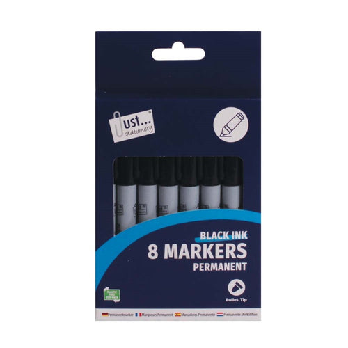Black Permanent Markers (Pack of 8) - Anilas UK