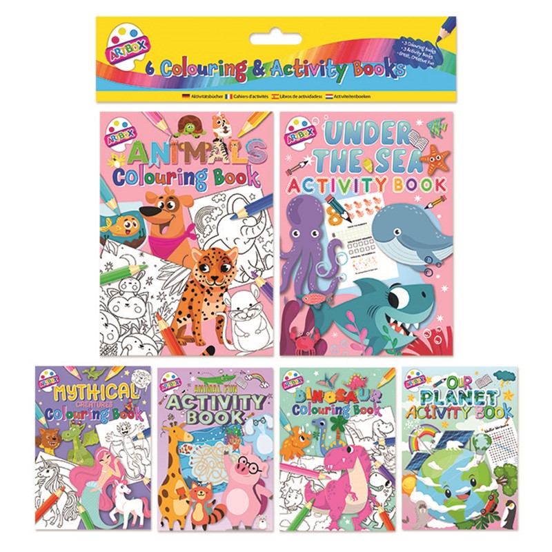 6 Mini Colouring & Activity Books, Girls Design - Anilas UK