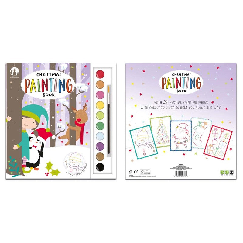 Activity Christmas Colouring Book & Paint Set - Anilas UK