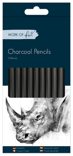 Charcoal Pencils - Blendable Easy To Use Draw Artist Shading Colouring Sharp (Pack of 12) - Anilas UK