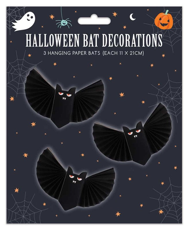 Halloween Paper Bat Decorations (3 pieces) - Anilas UK