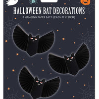 Halloween Paper Bat Decorations (3 pieces)