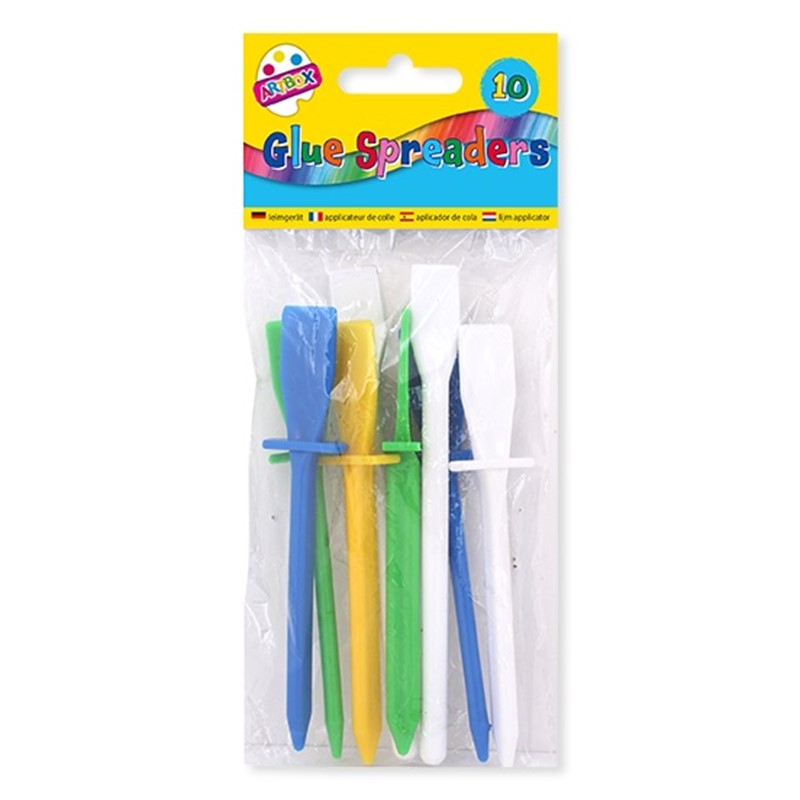 10 Plastic Glue Spreaders Assorted Colours - Anilas UK