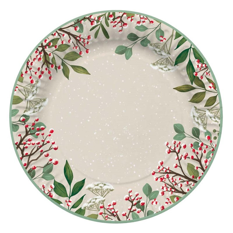 Christmas Traditional Paper Plates - 23cm (Pack of 8)