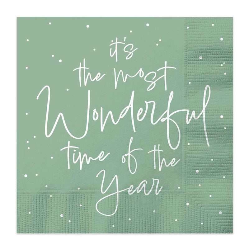 Christmas It's the Most Wonderful Time of the Year Napkins (Pack of 16) - Anilas UK