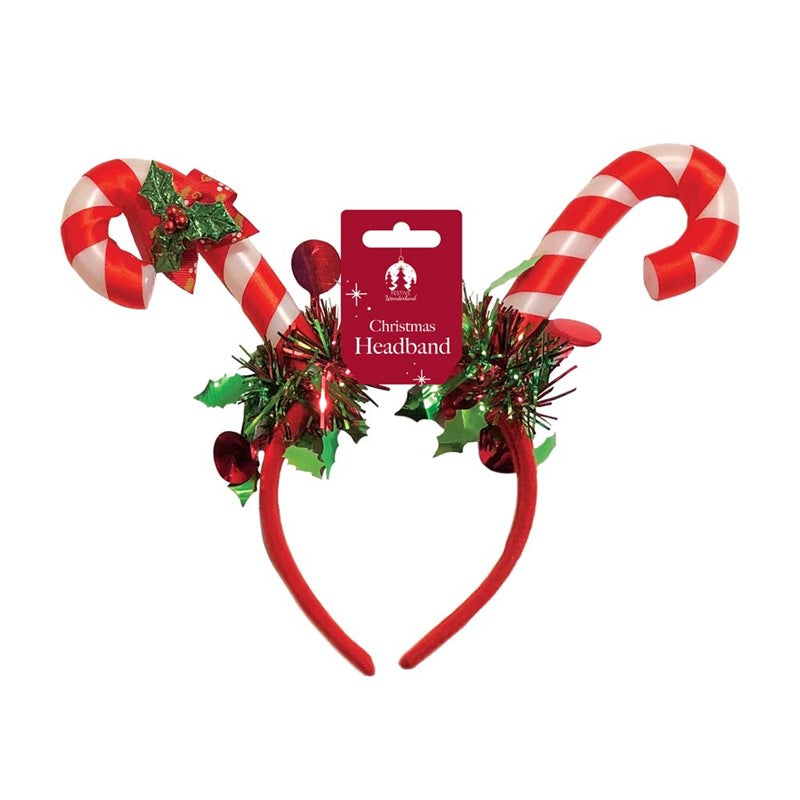 Plush Christmas Candy Cane Headband - Anilas UK
