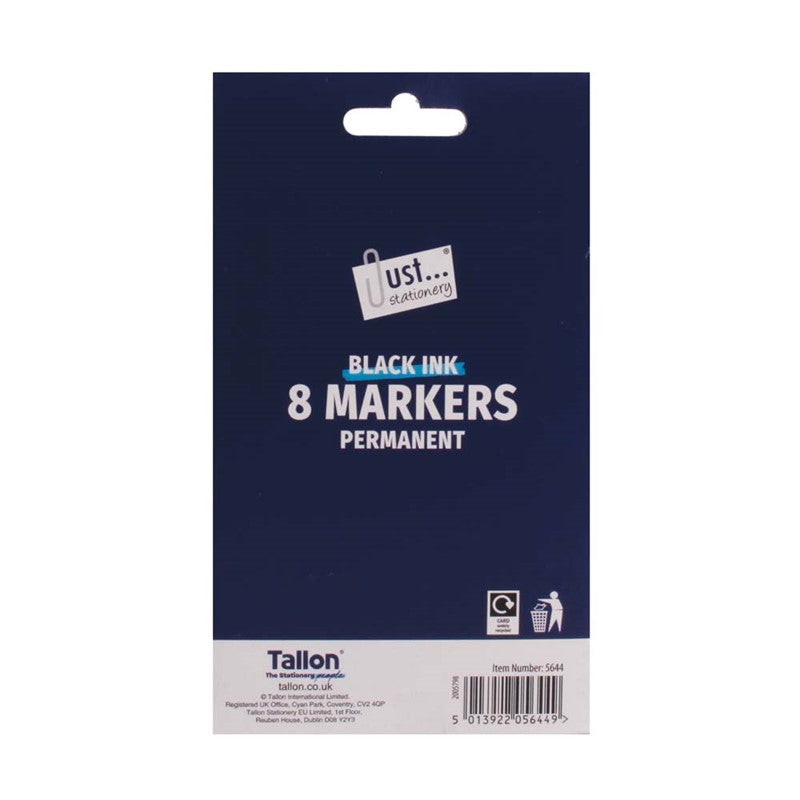 Black Permanent Markers (Pack of 8) - Anilas UK