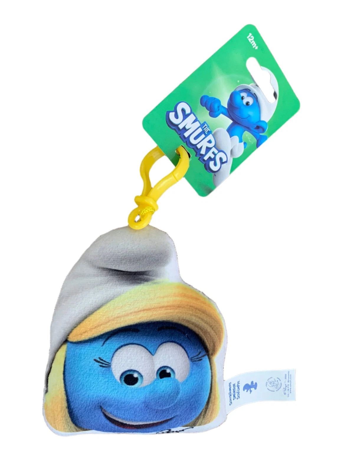 Smurf 12cm Plush Printed 2D With Clip (6 Assorted Designs)