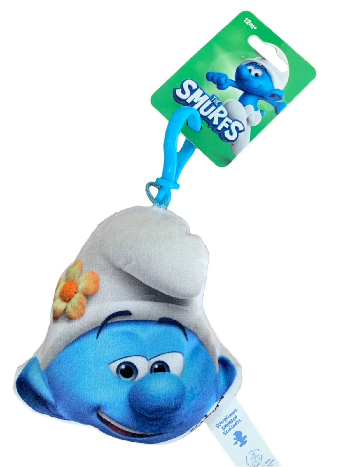 Smurf 12cm Plush Printed 2D With Clip (6 Assorted Designs)