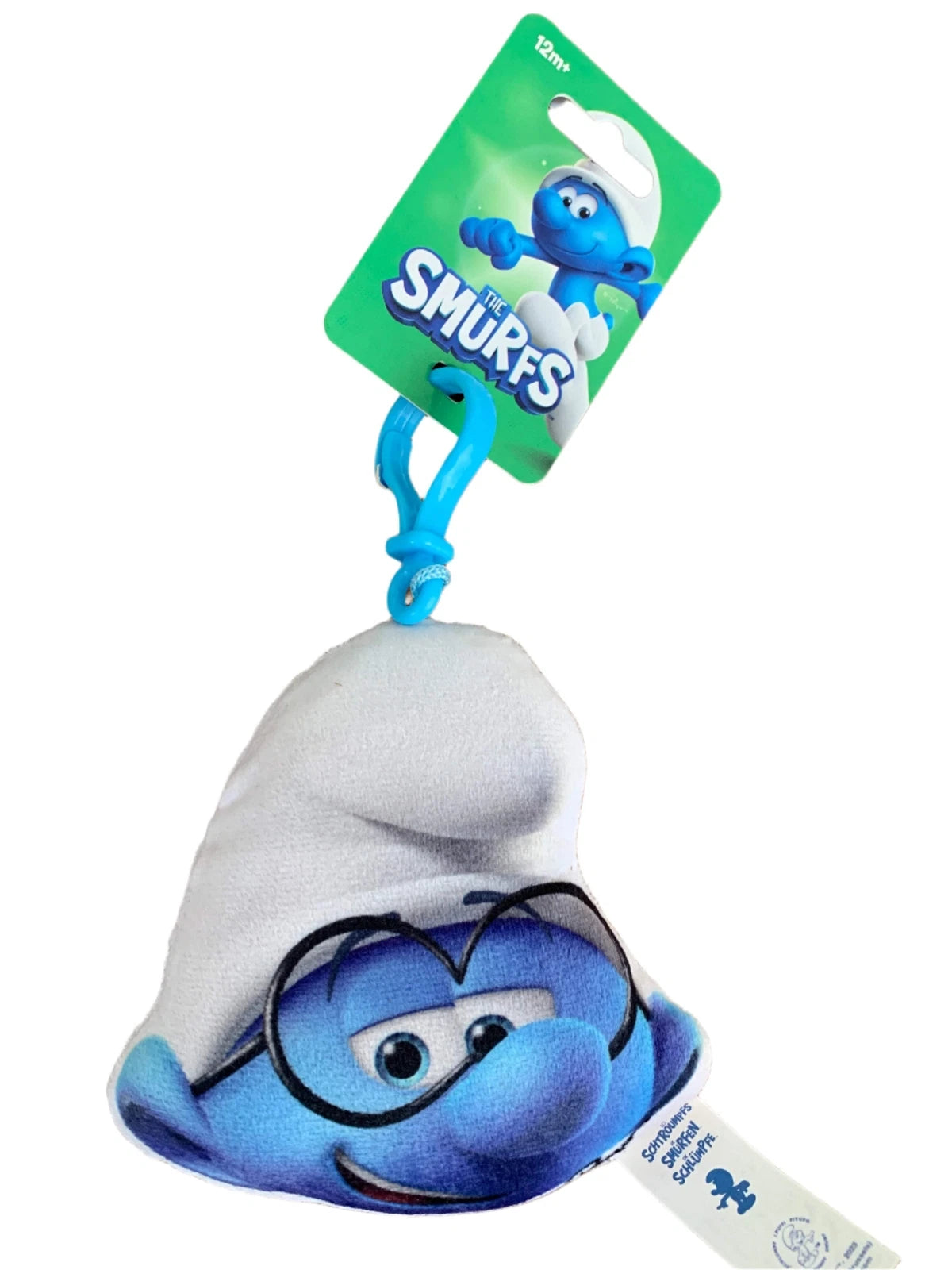 Smurf 12cm Plush Printed 2D With Clip (6 Assorted Designs)