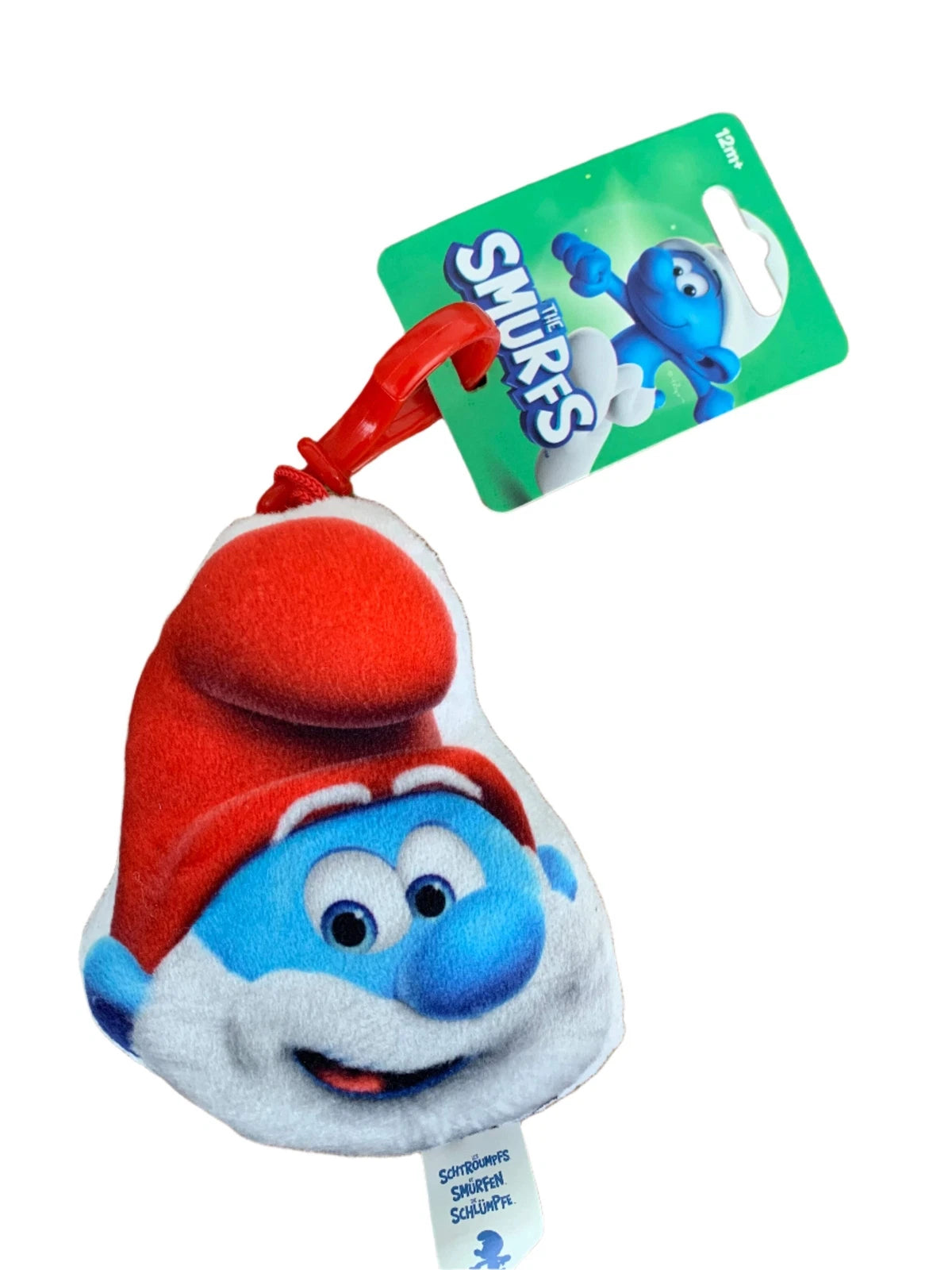Smurf 12cm Plush Printed 2D With Clip (6 Assorted Designs)