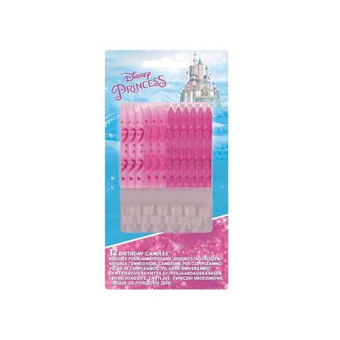 Princess Live Your Story Birthday Candles & Holders (Pack of 12) - Anilas UK
