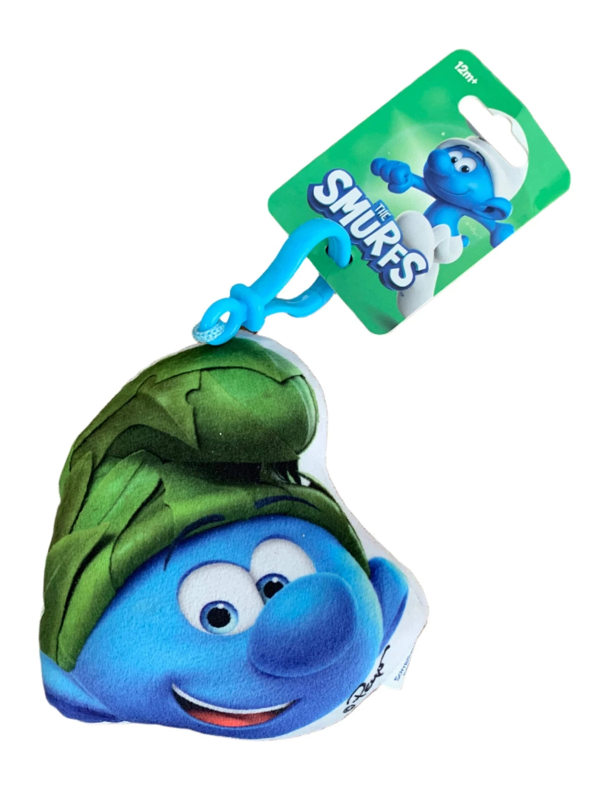 Smurf 12cm Plush Printed 2D With Clip (6 Assorted Designs)