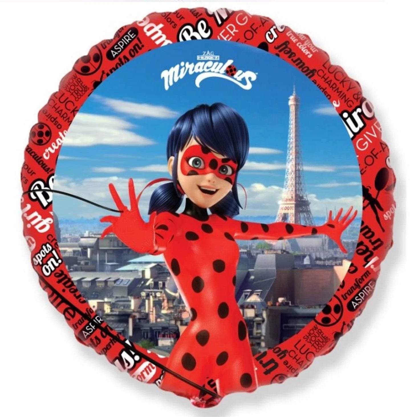 Miraculous Ladybug Round Balloon 45 cm - Anilas UK