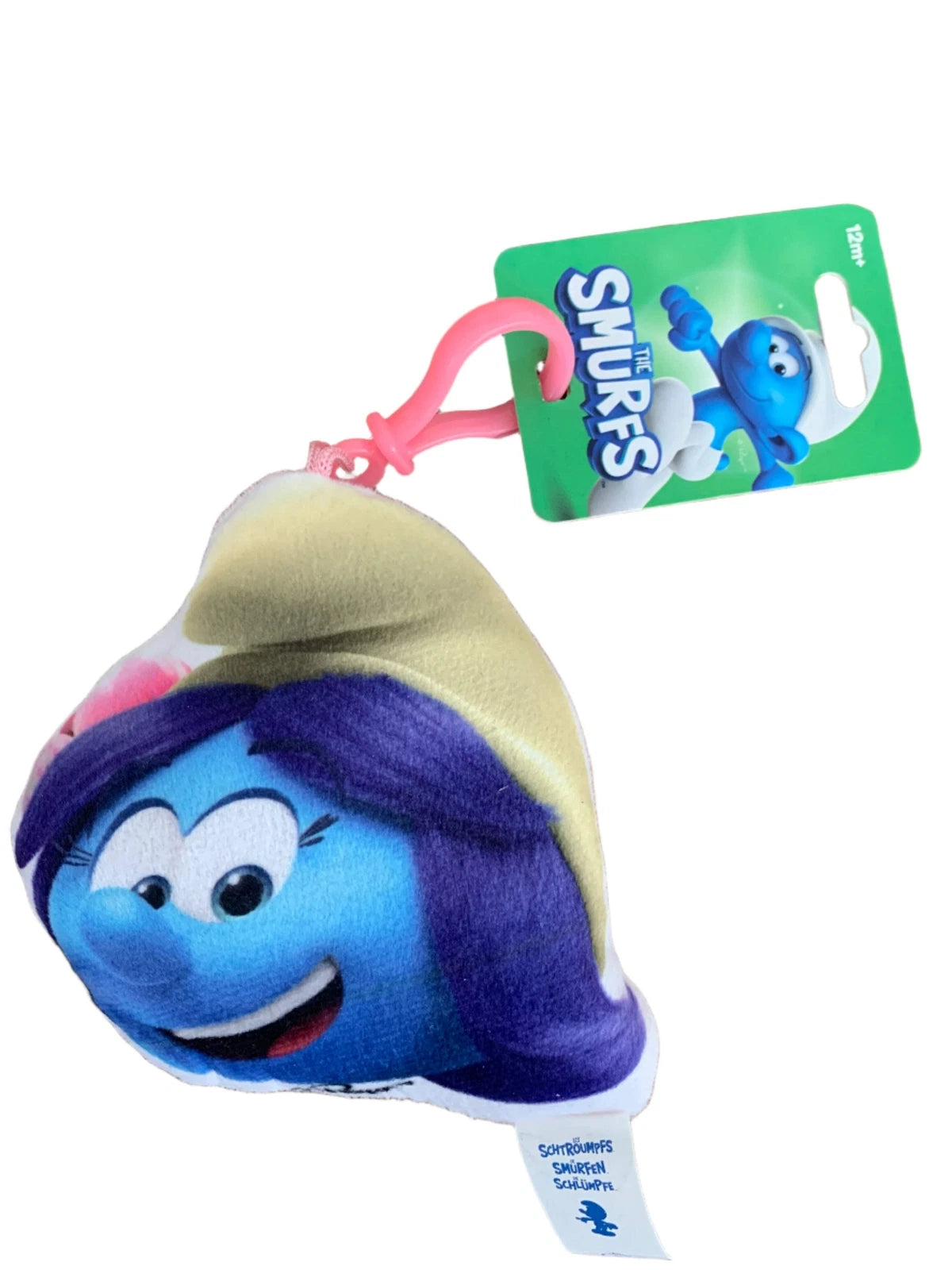 Smurf 12cm Plush Printed 2D With Clip (6 Assorted Designs)