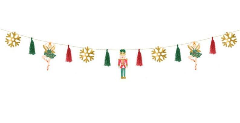 Nutcracker Paper Garland with Tassels - Anilas UK