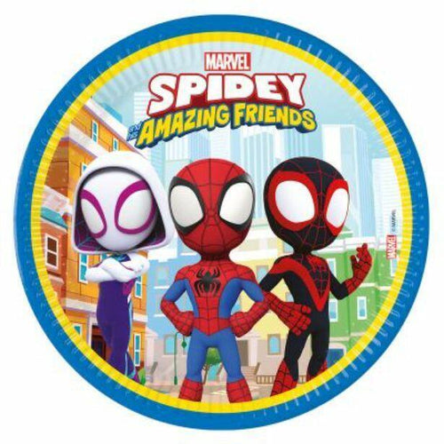 Spidey and Friends Paper Plates - 23cm ( Pack of 8) - Anilas UK