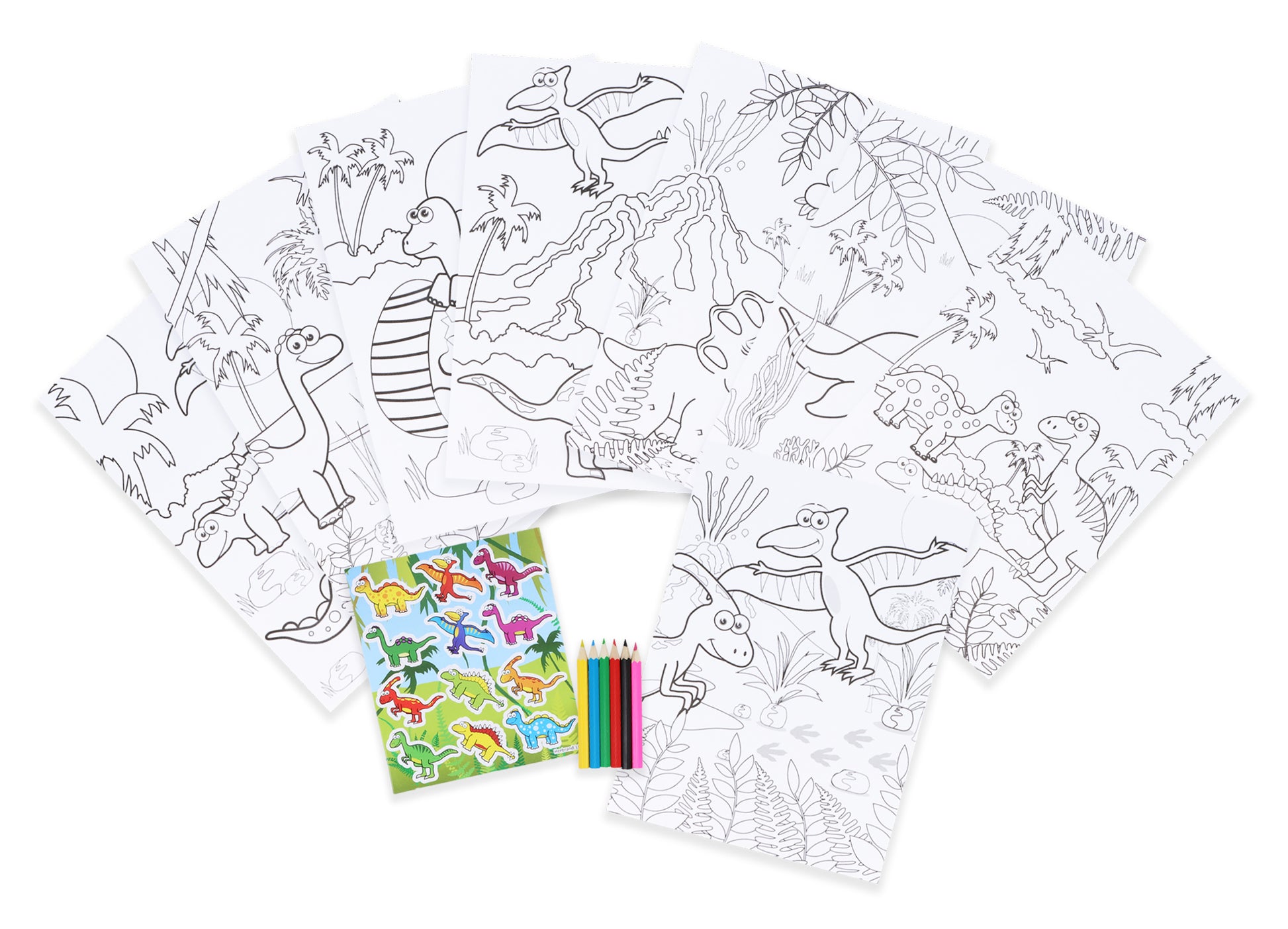 Dinosaur Colouring Set with Stickers - Anilas UK