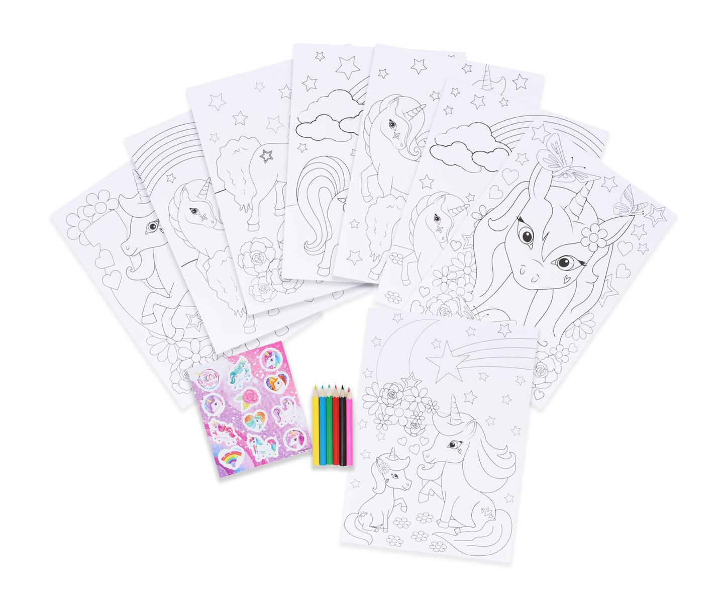 Unicorn Colouring Set with Stickers - Anilas UK
