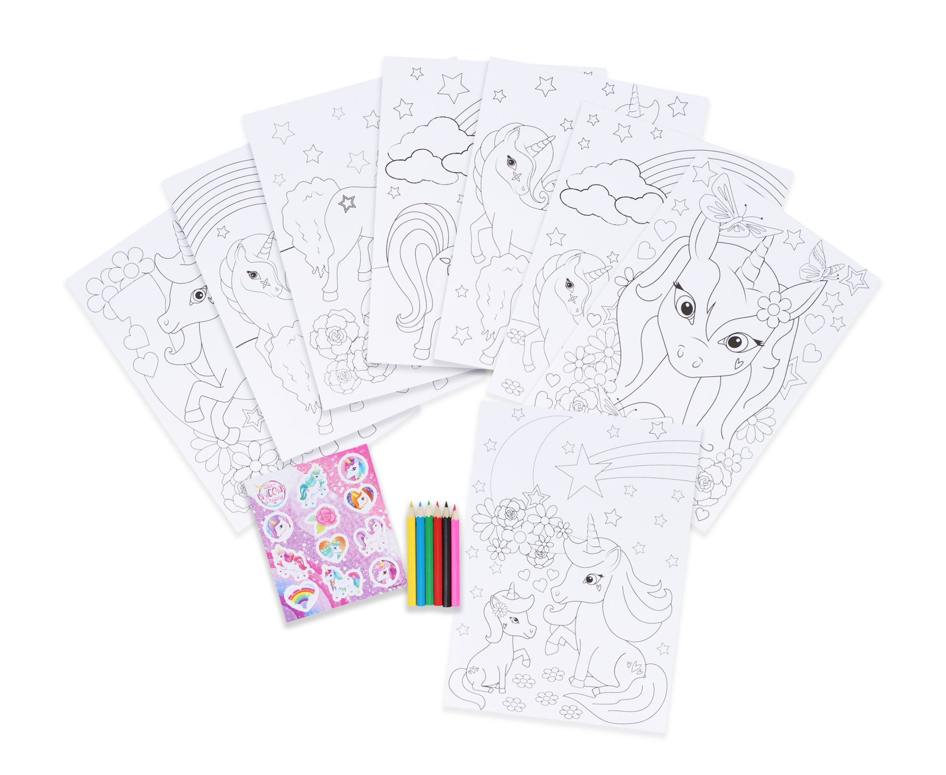 Unicorn Colouring Set with Stickers - Anilas UK
