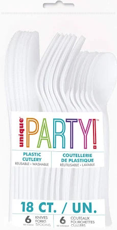 18pc Assorted Bright White Cutlery - Anilas UK