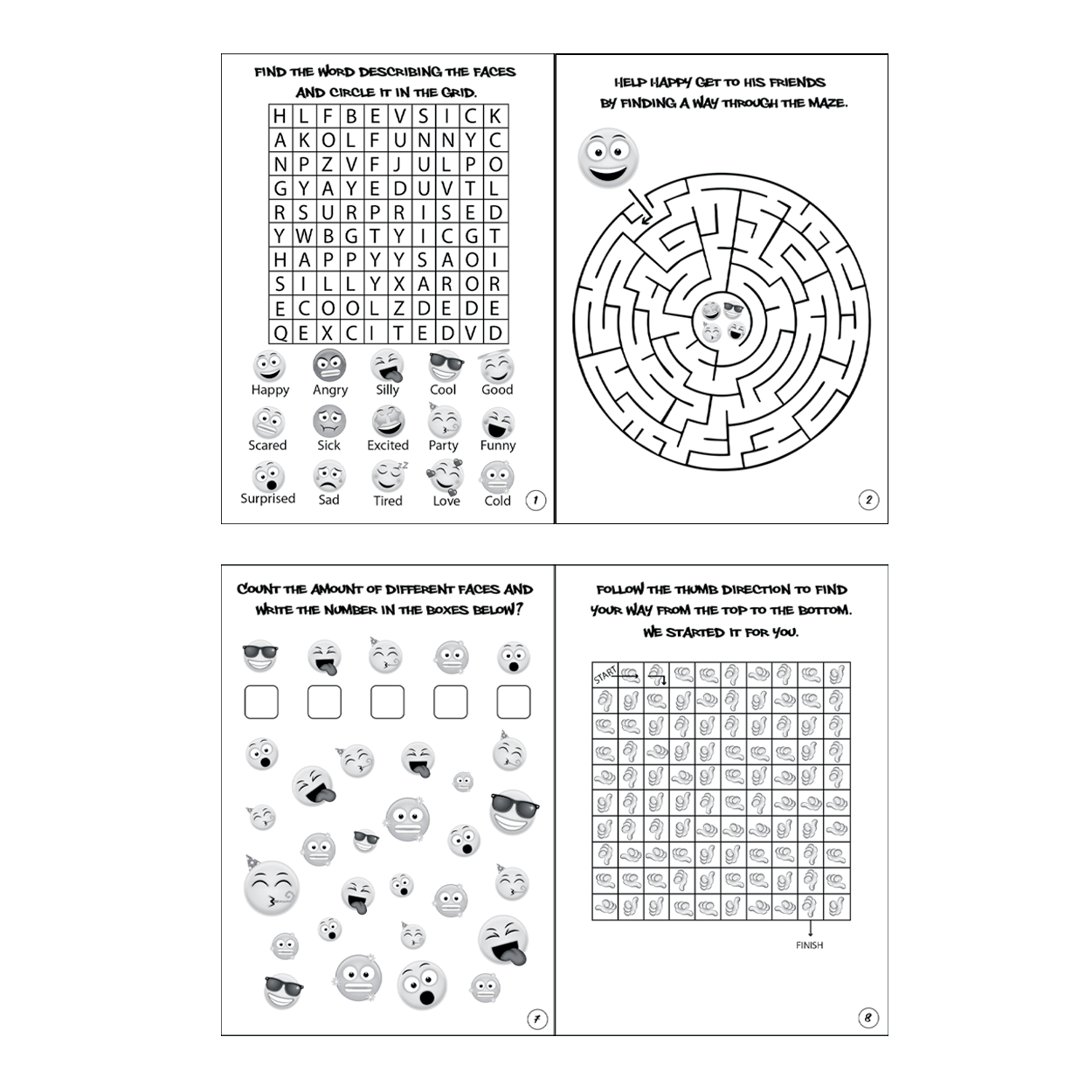 Mini Smiley Face Emoji Puzzle Books - Anilas UK